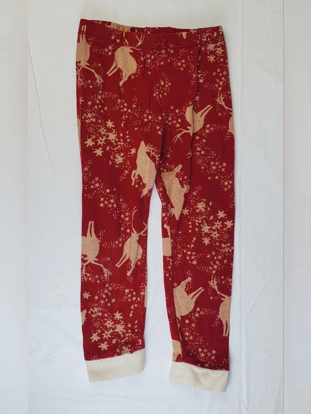 Burts Bees Kids Christmas Holiday Reindeer Pajamas 2-Piece - Size 3T - GUC